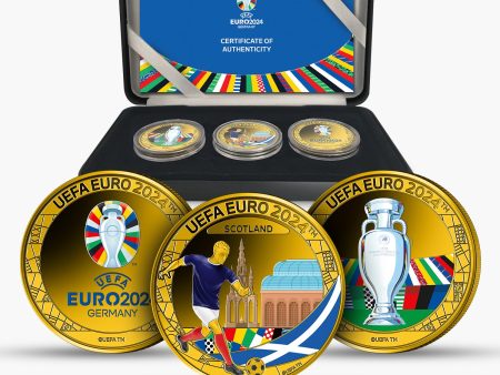 UEFA EURO 2024 Official Scotland Team Coin Box Set For Cheap