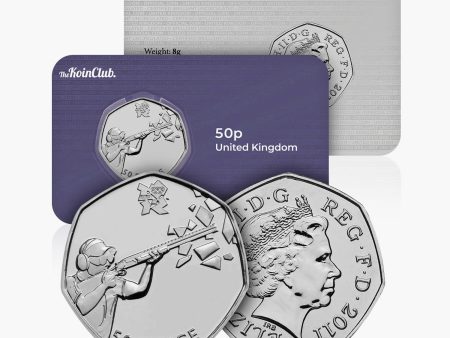 2011 Circulated Olympics - Shooting 50p Coin For Sale