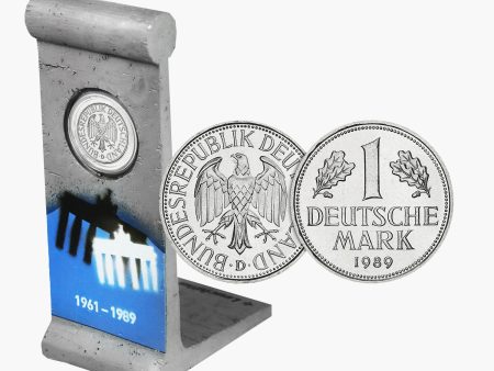 1989 1 Deutsche Mark coin in Berlin Wall section Online Sale