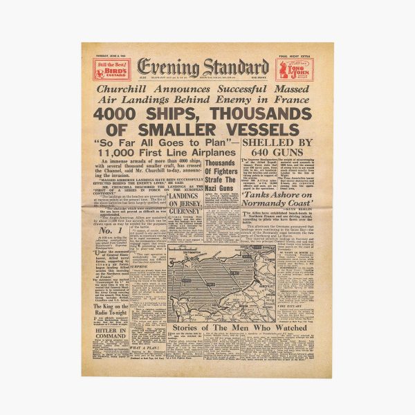 6th June 1944 - D-Day Evening Standard Newspaper Sale