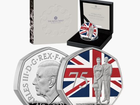 75 Years of the Windrush Generation 2023 UK 50p Silver Piedfort Proof Colour Coin Online now