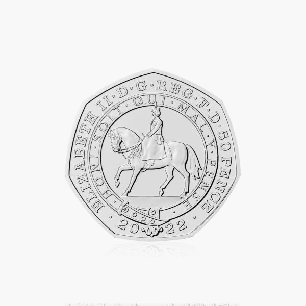 2022 Circulated Platinum Jubilee of Queen Elizabeth II 50p Coin Hot on Sale