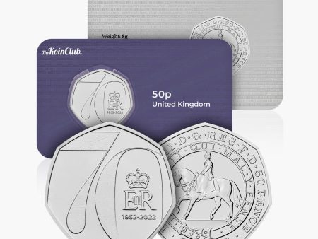 2022 Circulated Platinum Jubilee of Queen Elizabeth II 50p Coin Hot on Sale