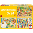 Puzzle - Schmidt Spiele - A Day at Playschool (3x24 Pieces) For Cheap