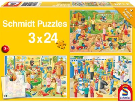 Puzzle - Schmidt Spiele - A Day at Playschool (3x24 Pieces) For Cheap