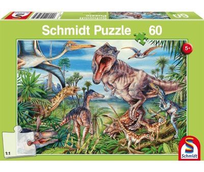 Puzzle - Schmidt Spiele - Amongst the Dinosaurs (60 Pieces) on Sale